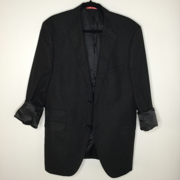 GINO VALENTINO Linen and Cotton Sport Coat Black Size 42L - Picture 7 of 7